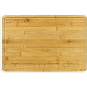 Extra Large Organic Bamboo Cutting Board with RULER and Juice Groove, 18x12inch